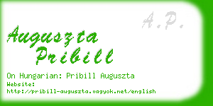 auguszta pribill business card